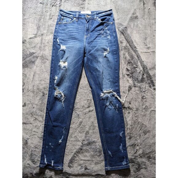 KanCan Denim - Kancan Distressed Skinny Women's Jeans Size 7/27 Medium Wash